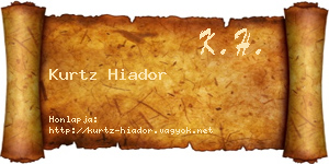 Kurtz Hiador névjegykártya